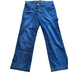 Y2K Vintage Paris Blues Carpenter Soulmate Jeans Size 7 Wide Leg Utility Denim